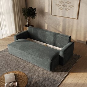 Masseno Sofa MENI z funkcją spania i pojemnikiem na pościel, Rozkładana sofa - Szary, LUMO 75