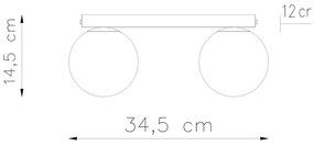 Czarna lampa sufitowa ze szklanym kloszem ø 12 cm Umerta – Nice Lamps