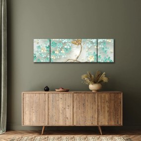 Obraz kwiata z motylami (170x50 cm)