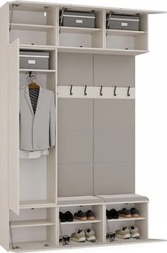 Garderoba HAGA III | 150x35x238 cm | Kaszmir |  Szafa + Wieszakami + Szafki