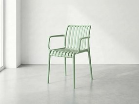 Plastowe krzesło TREGO z podłokietnikami, zielone