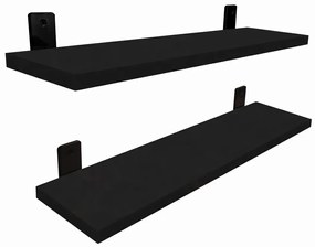 Dwie czarne półki ścienne w klasycznym stylu 50 cm - Castello 3X