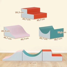 AIYAPLAY 3-częściowy zestaw do wspinania i czołgania dla dzieci, sztuczny nubuk, pianka, jasnoszary