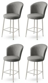 Zestaw krzeseł barowych Fora Grey and Chrome, 4szt., 4 szt.