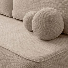 Sofa z Funkcją Spania ARVETO Beżowa Szenil Nowoczesna