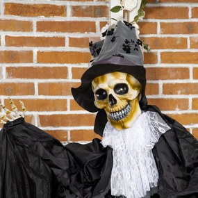 Outsunny Dekoracja Halloween Duch Pana Młodego z Efektami Specjalnymi i Funkcją Dźwiękową 125 cm x 65 cm x 189 cm