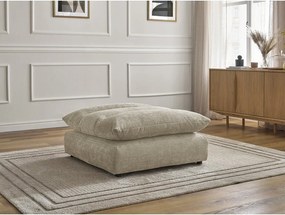 Beżowy podnóżek z tkaniny szenilowej Neil – Bobochic Paris