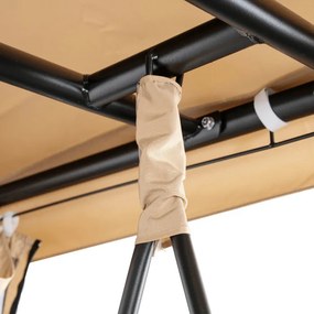 Huśtawka Ogrodowa CARMEN Beżowa/Czarna Nowoczesna