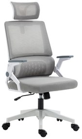 Vinsetto Ergonomiczne Krzesło Biurowe Regulowana Podgłówka 58x61x119cm Szary | Aosom PL