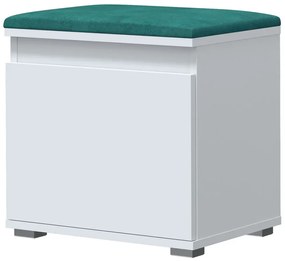 Minimalistyczna szafka na buty z siedziskiem biały + zielony - Venix 5X