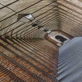 Obraz - Korytarz 3D (z zegarem) (90x30 cm)