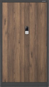 Szafa biurowa na akta otwierana na szyfr Eco Design Daniel 90x40x185 cm, antracyt/orzech