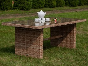 Duży stół ogrodowy 200x100 cm GOCIA półokrągły technorattan