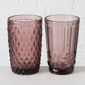 Szklanka z różowego szkła, AURORA, 300 ml