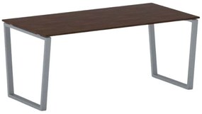 Biurko PRIMO IMPRESS, 180x90 cm, szaro-srebrna podstawa, orzech