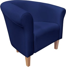 Fotel Milo tkanina Eko-skóra elegancki fotel do salonu i gabinetu : Kolor nogi - Drewno, Kolor tkaniny - EKO-SKÓRA - 4D, Wysokość nogi - 15 cm