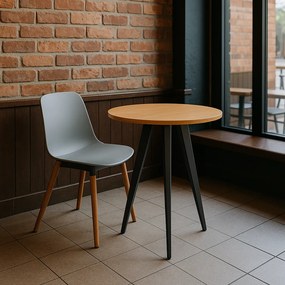 Stolik kawowy PRIMO VIBE, średnica 60 cm, czarna podstawa, biały