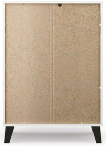 Komoda z 4 szufladami w stylu skandynawskim biały + dąb artisan K7-K98