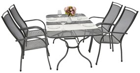 Metalowy zestaw ogrodowy PALMA I. 1 + 4 Stół prostokątny 160x95 cm (CT0311)