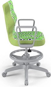 Krzesło młodzieżowe z podnóżkiem i wzorami Norm Grey rozmiar 6 (159-188 cm)