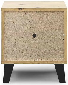 Szafka nocna na czarnych nóżkach dąb artisan + kaszmir L6-G36