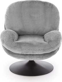 Obrotowy fotel wypoczynkowy z pluszowej tkaniny Shell Halmar
