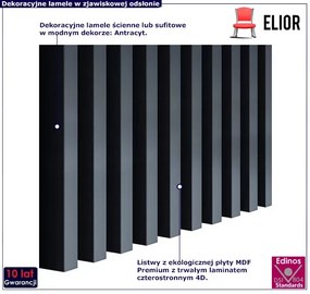Antracytowe lamele ścienne 15 szt. Z1-K27