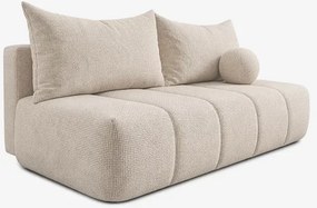 Sofa z Funkcją Spania SARIA Kremowa Szenil Nowoczesna