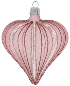 Szklane ręcznie dmuchane ozdoby świąteczne zestaw 3 szt. 9 cm Heart – Ego Dekor
