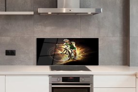 Panel szklany do Kuchni Rower na Czarnym Tle