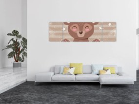 Obraz - Kochający niedźwiadek (170x50 cm)