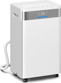 HOMCOM Osuszacz powietrza, zbiornik 4,5 litra, 24-godzinny timer, wyświetlacz LED, tworzywo sztuczne, biały