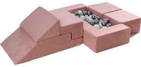 Velvet bricks set multifunkcyjny plac zabaw dla dzieci, różowy - meowbaby®