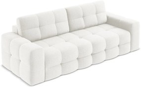 Biała rozkładana sofa z materiału bouclé 255 cm Milu – Makamii