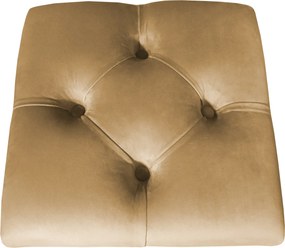 Pufa CHESTERFIELD tkanina Welur loft ławka podnóżek metal : Kolor Stelaża - Czarny , Kolor tkaniny - VELVET - MG06, Typ tkaniny - Velvet