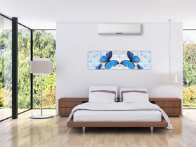 Obraz - Niebieskie motyle (170x50 cm)