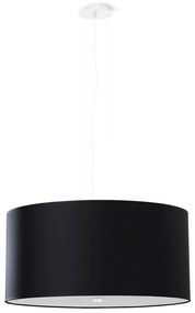 Czarna lampa wisząca z tekstylnym kloszem ø 50 cm Volta – Nice Lamps