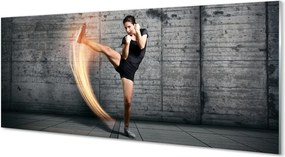 Szkło do Kuchni na Ścianę Kobieta Trenująca Fitness