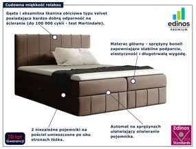 Brązowe łóżko tapicerowane 5 rozmiarów T5-F57