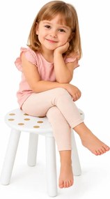 Biały dziecięcy okrągły taboret E4-R35