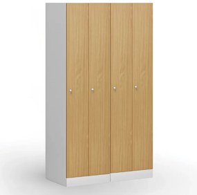 Szafka ubraniowa S1 wąska, 2-drzwiowa, 1850 x 500 x 500 mm, demontaż, zamek cylindryczny, drzwi laminowane, biała