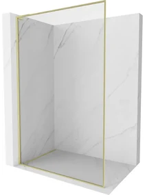 Mexen Kioto-XF L ścianka prysznicowa Walk-in z ramką 100 x 202 cm, transparent 10 mm, złota szczotkowana - 800-100-174-55-00-XF