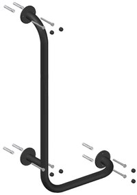 Uchwyt łazienkowy kątowy prawy czarny