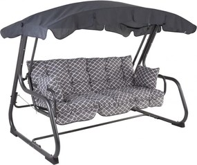 Huśtawka ogrodowa metalowa, rozkładana, dla 4 osób, 209 cm
