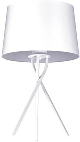 Biała lampa stołowa abażurowa - S913 R3-M17