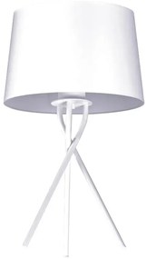 Biała lampa stołowa abażurowa - S913-Brila