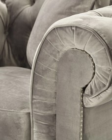 Fotel Chesterfield Classic Velvet Grey 118x96x77cm