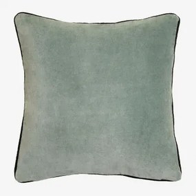 Kwadratowa Poduszka 40x40 Cm Z Aksamitu Zarbel Jasnoniebieski Szary - Sklum