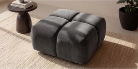 Pufa, podnóżek, tkanina welurowa Bluvel, Popielaty, Averro