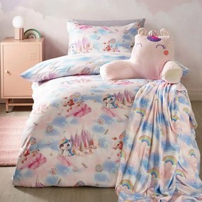 Niebiesko-różowa pościel dziecięca jednoosobowa 135x200 cm Candy Unicorn – Catherine Lansfield